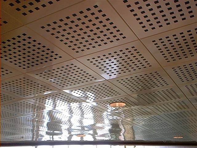 Custom perforated metal ceiling panels